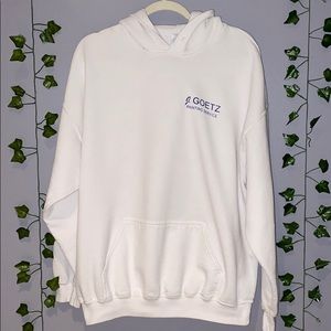 Unisex Gidan White Hoodie Sweatshirt Large